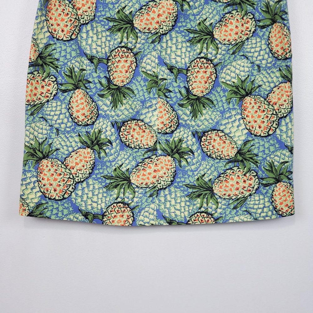 Talbots Factory Pineapple Pineapples Print Pencil Skirt With Pockets Size 12 - Picture 7 of 10
